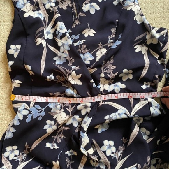 DRESS FORUM Blue Floral Sleeveless Ruffle Tie Mini Dress - Picture 9 of 13
